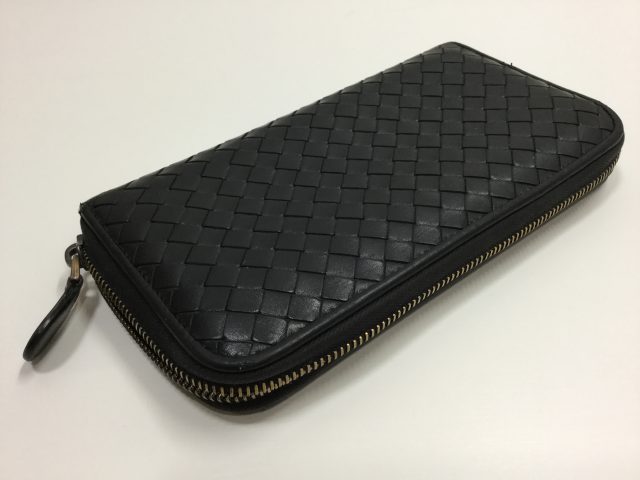 BOTTEGA VENETA（ボッテガヴェネタ）のファスナー交換と小銭入れの内張り交換が完了しました（大阪府大阪市K様） before